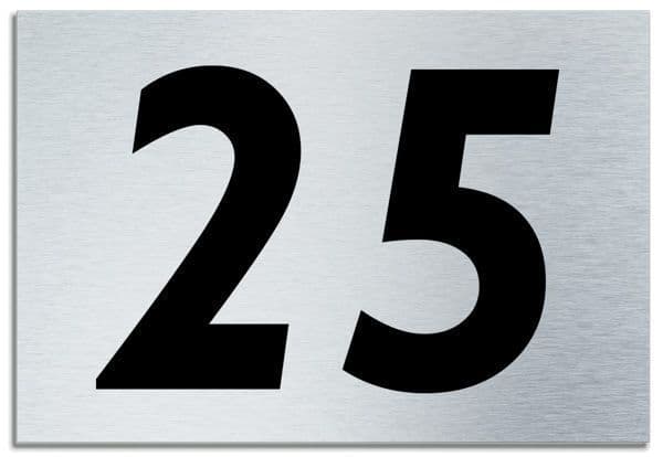 Number 25 Contemporary House Plaque | Brusher Aluminium modern door sign