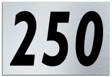 Number 250 Contemporary House Plaque | Brusher Aluminium modern door sign