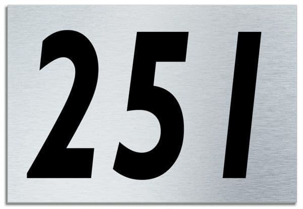 Number 251 Contemporary House Plaque | Brusher Aluminium modern door sign