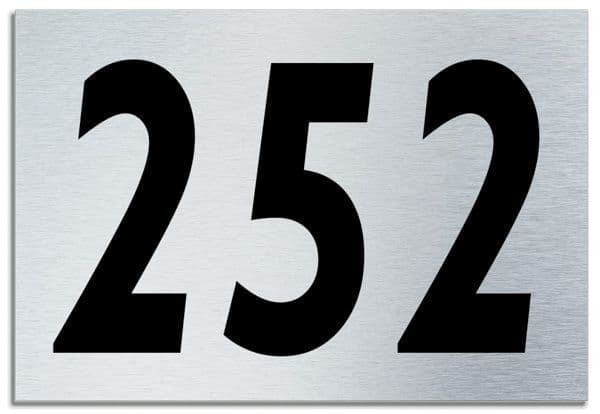Number 252 Contemporary House Plaque Brusher Aluminium modern door sign