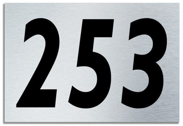 Number 253 Contemporary House Plaque | Brusher Aluminium modern door sign