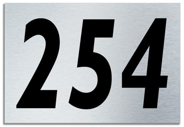 Number 254 Contemporary House Plaque | Brusher Aluminium modern door sign
