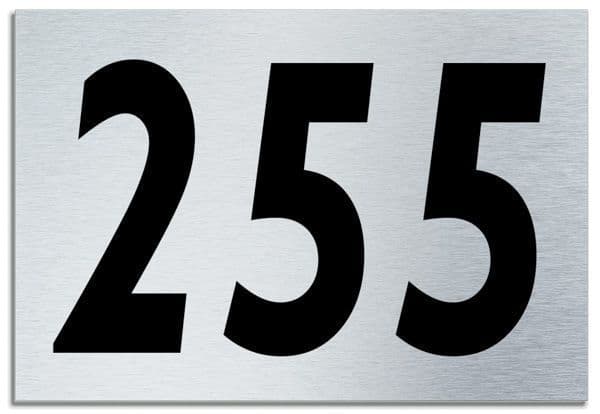 Number 255 Contemporary House Plaque | Brusher Aluminium modern door sign