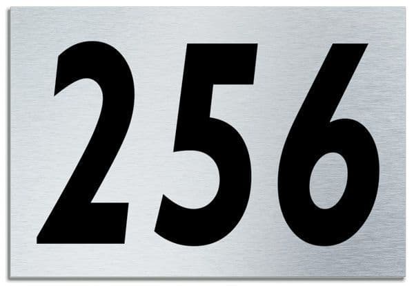 Number 256 Contemporary House Plaque | Brusher Aluminium modern door sign