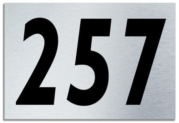 Number 257 Contemporary House Plaque | Brusher Aluminium modern door sign