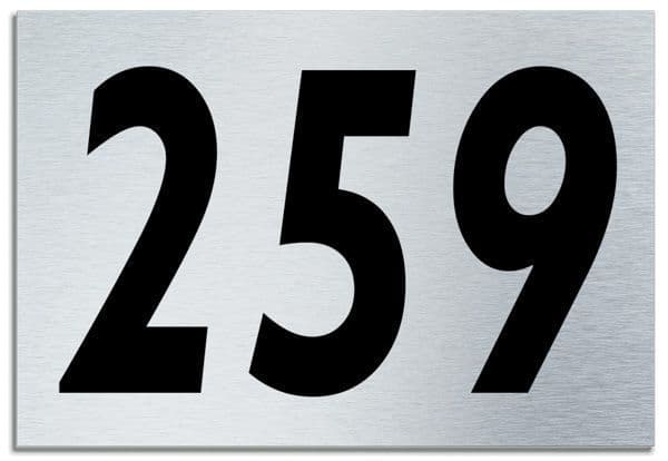 Number 259 Contemporary House Plaque | Brusher Aluminium modern door sign