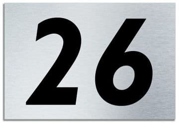 Number 26 Contemporary House Plaque | Brusher Aluminium modern door sign