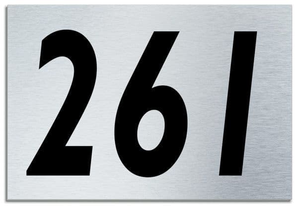 Number 261 Contemporary House Plaque | Brusher Aluminium modern door sign