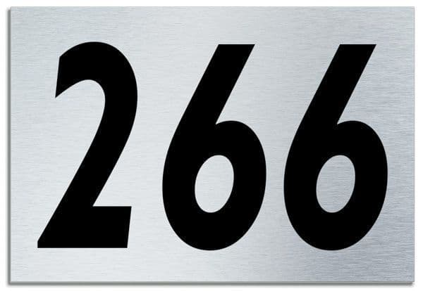 Number 266 Contemporary House Plaque | Brusher Aluminium modern door sign