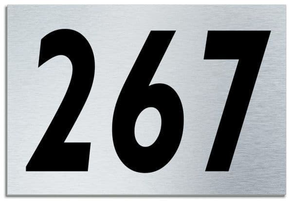 Number 267 Contemporary House Plaque | Brusher Aluminium modern door sign