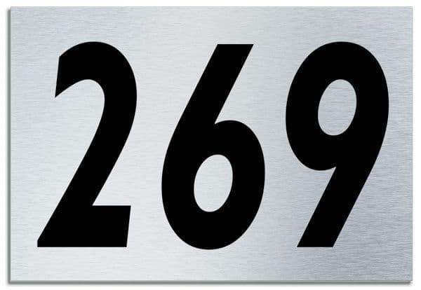 Number 269 Contemporary House  Plaque | Brusher Aluminium modern door sign
