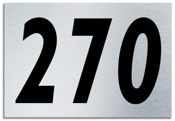 Number 270 Contemporary House  Plaque | Brusher Aluminium modern door sign