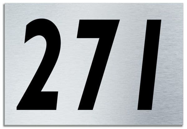Number 271 Contemporary House  Plaque | Brusher Aluminium modern door sign