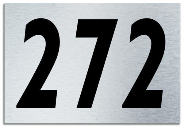 272 Lettering Number 272 Contemporary House Plaque Brusher Aluminium modern door sign