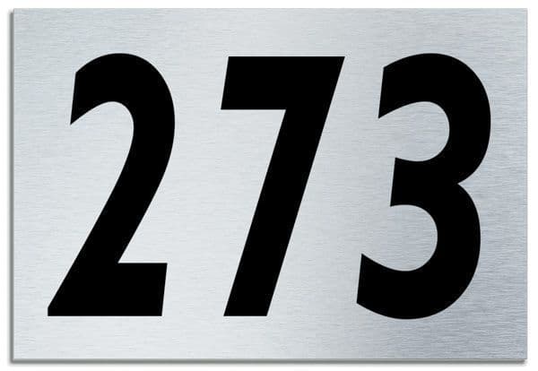 Number 273 Contemporary House  Plaque | Brusher Aluminium modern door sign