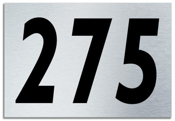 Number 275 Contemporary House  Plaque | Brusher Aluminium modern door sign