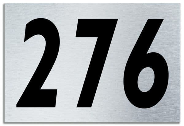 Number 276 Contemporary House Plaque Brusher Aluminium modern door sign