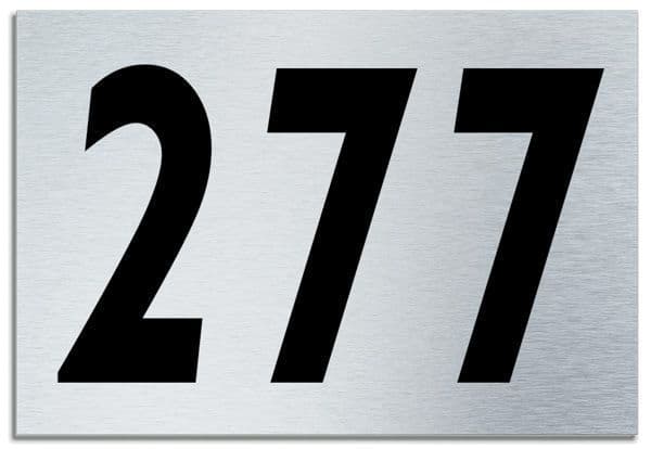 Number 277 Contemporary House  Plaque | Brusher Aluminium modern door sign