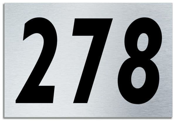 Number 278 Contemporary House  Plaque | Brusher Aluminium modern door sign
