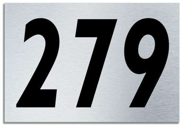 Number 279 Contemporary House  Plaque | Brusher Aluminium modern door sign