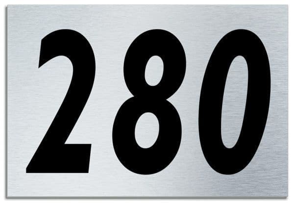 Number 280 Contemporary House  Plaque | Brusher Aluminium modern door sign