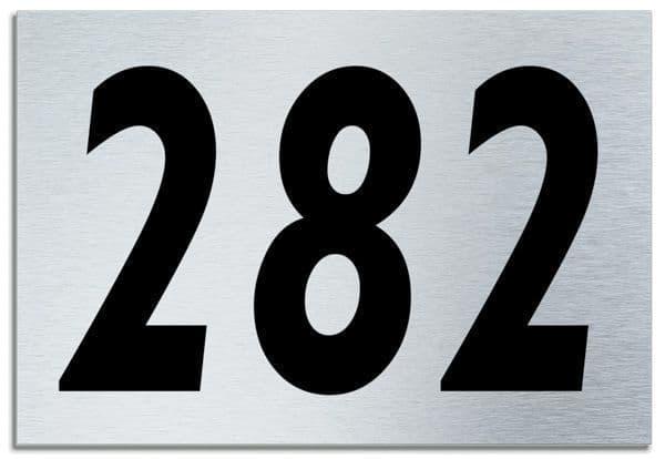 Number 282 Contemporary House  Plaque | Brusher Aluminium modern door sign