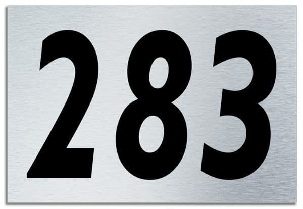 Number 283 Contemporary House  Plaque | Brusher Aluminium modern door sign