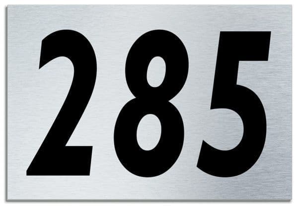 Number 285 Contemporary House  Plaque | Brusher Aluminium modern door sign