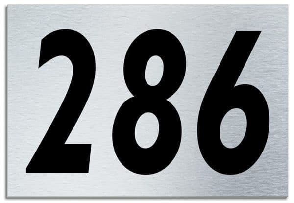 Number 286 Contemporary House  Plaque | Brusher Aluminium modern door sign