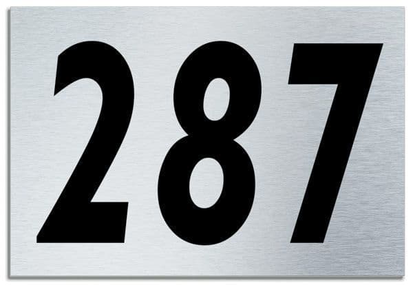Number 287 Contemporary House  Plaque | Brusher Aluminium modern door sign