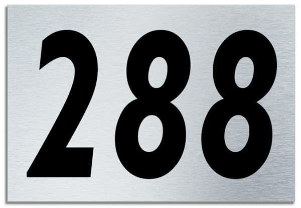 Number 288 Contemporary House  Plaque | Brusher Aluminium modern door sign
