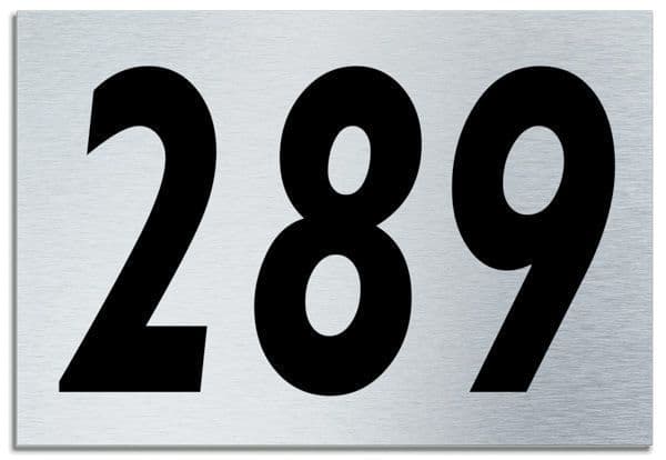 Number 289 Contemporary House  Plaque | Brusher Aluminium modern door sign