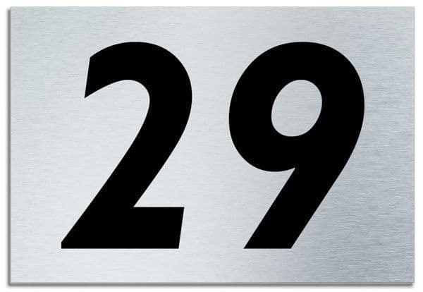 Number 29 Contemporary House Plaque | Brusher Aluminium modern door sign