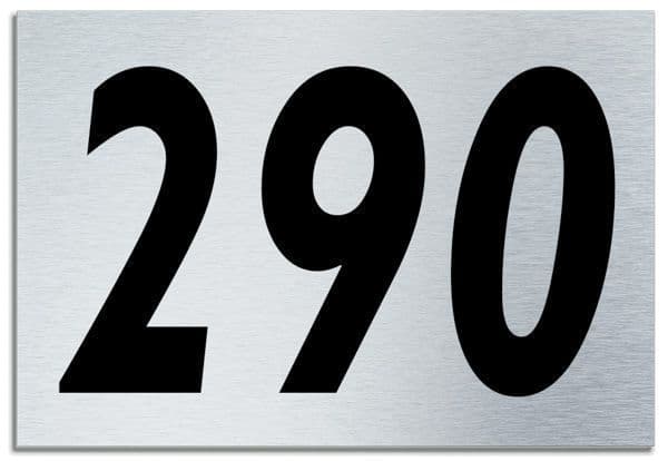Number 290 Contemporary House  Plaque | Brusher Aluminium modern door sign