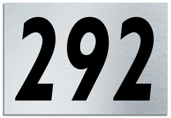 Number 292 Contemporary House  Plaque | Brusher Aluminium modern door sign