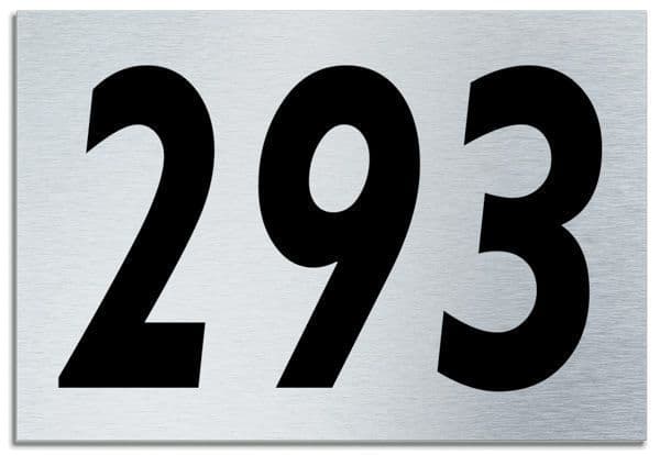 Number 293 Contemporary House  Plaque | Brusher Aluminium modern door sign