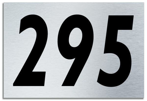 Number 295 Contemporary House  Plaque | Brusher Aluminium modern door sign