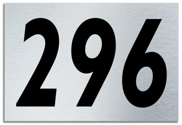 Number 296 Contemporary House Plaque | Brusher Aluminium modern door sign