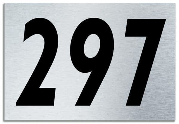Number 297 Contemporary House  Plaque | Brusher Aluminium modern door sign