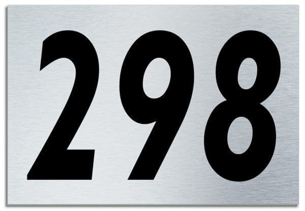 Number 298 Contemporary House  Plaque | Brusher Aluminium modern door sign