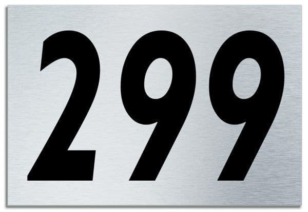 Number 299 Contemporary House Plaque | Brusher Aluminium modern door sign