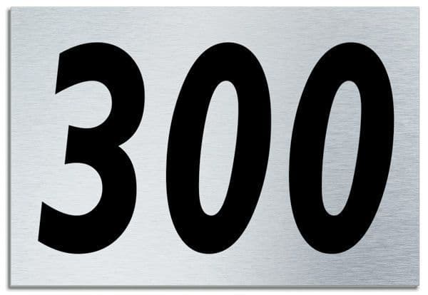 Number 300 Contemporary House Plaque | Brusher Aluminium modern door sign