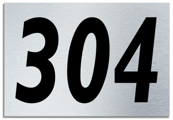 Number 304 Contemporary House  Plaque | Brusher Aluminium modern door sign