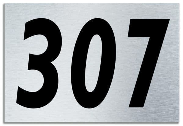 Number 307 Contemporary House  Plaque | Brusher Aluminium modern door sign