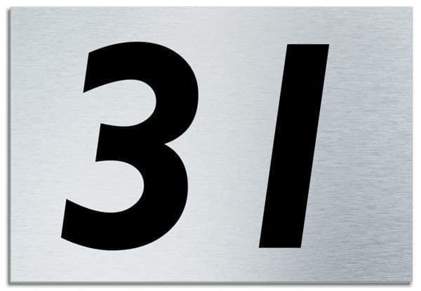 Number 31 Contemporary House  Plaque | Brusher Aluminium modern door sign