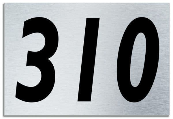 Number 310 Contemporary House  Plaque | Brusher Aluminium modern door sign
