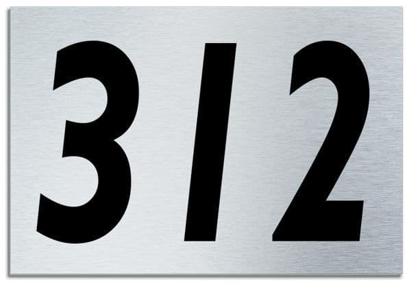 Number 312 Contemporary House  Plaque | Brusher Aluminium modern door sign