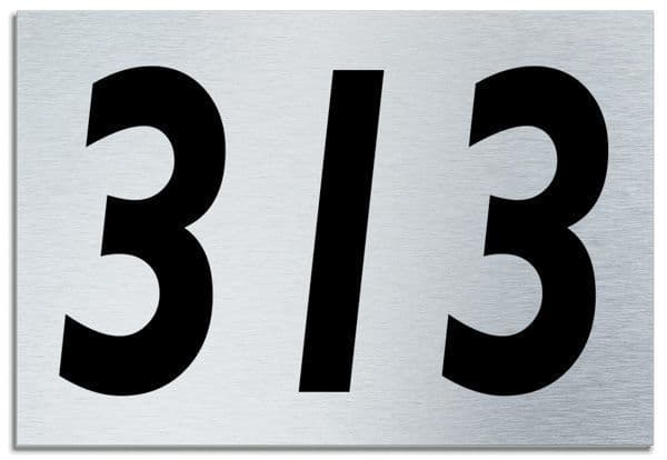 Number 313 Contemporary House  Plaque | Brusher Aluminium modern door sign