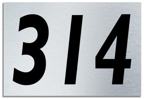 Number 314 Contemporary House  Plaque | Brusher Aluminium modern door sign