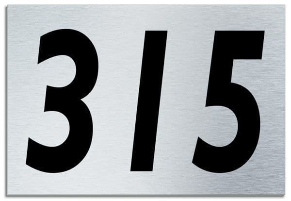 Number 315 Contemporary House Plaque | Brusher Aluminium modern door sign